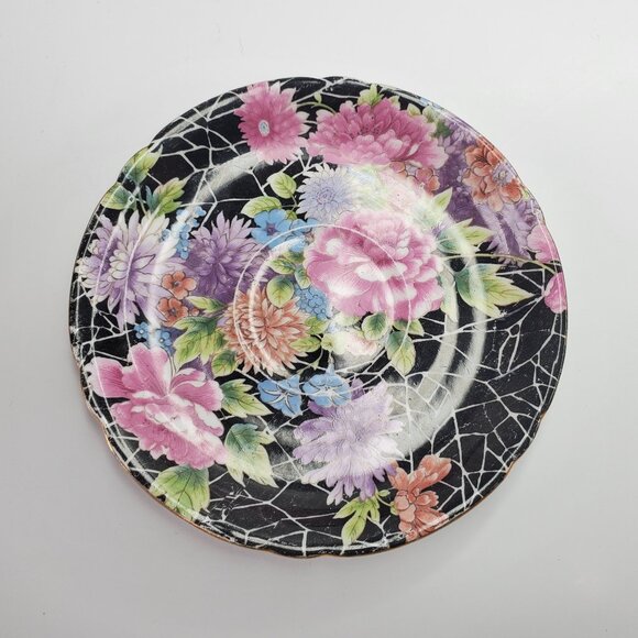 Vintage Shelley China “Black Chintz” Cup & Saucer – 1937 Registered Design - Picture 6 of 10